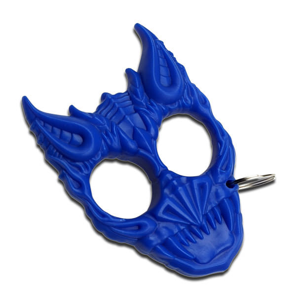 Blue Hard Plastic Demonic Knuckle Defense Keyring - Tophatter's Army Products & Self Defense Collectible Weapons - Tophatter Daily Deals